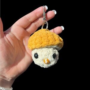 Plush Mushroom Key Holder - Orange and Cream